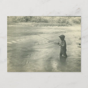 Boy Fishing on the Green River, Kentucky Postcard