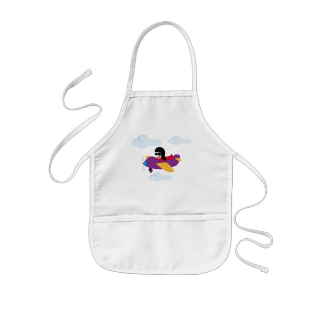 Boy flying by plane kids apron (Front)