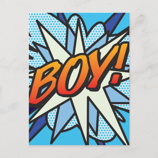 BOY Fun Retro Comic Book Pop Art Postcard (Front)