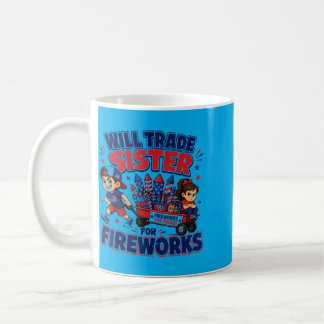 Boy Funny 4th July Toddler Will Trade Sister For Coffee Mug