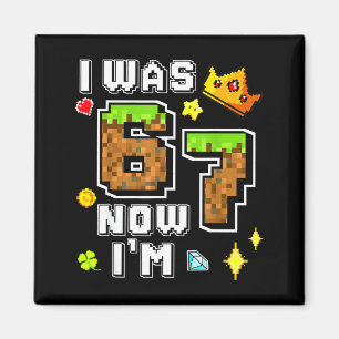 Boy gamer pixel bday was 6 7 years old birthday magnet