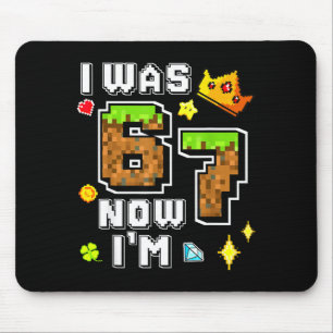 Boy gamer pixel bday was 6 7 years old birthday mouse pad