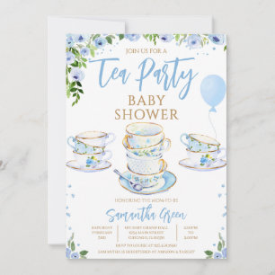 Boy Garden Tea Party Baby Shower Invitation