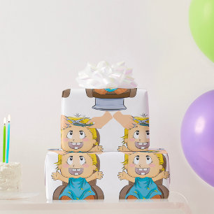 Boy Getting A Haircut  Wrapping Paper