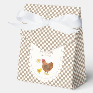 Boy Gingham Cottagecore Hen Chick Baby Shower Favour Box