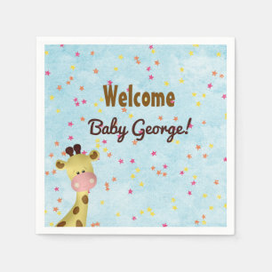 Boy Giraffe Themed Baby Shower Napkins