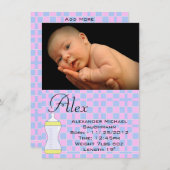 Boy / Girl Baby Blanket Birth Announcement (Front/Back)