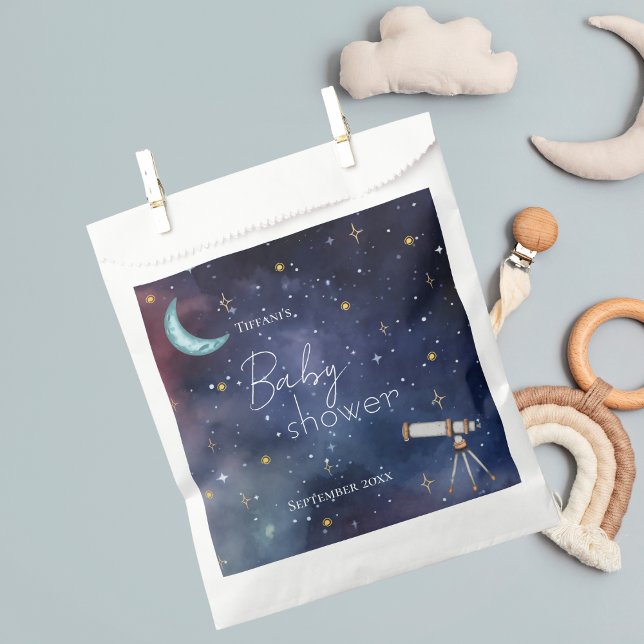 Boy Girl Celestial Sky Moon & Stars Baby Shower Favour Bag (Creator Uploaded)