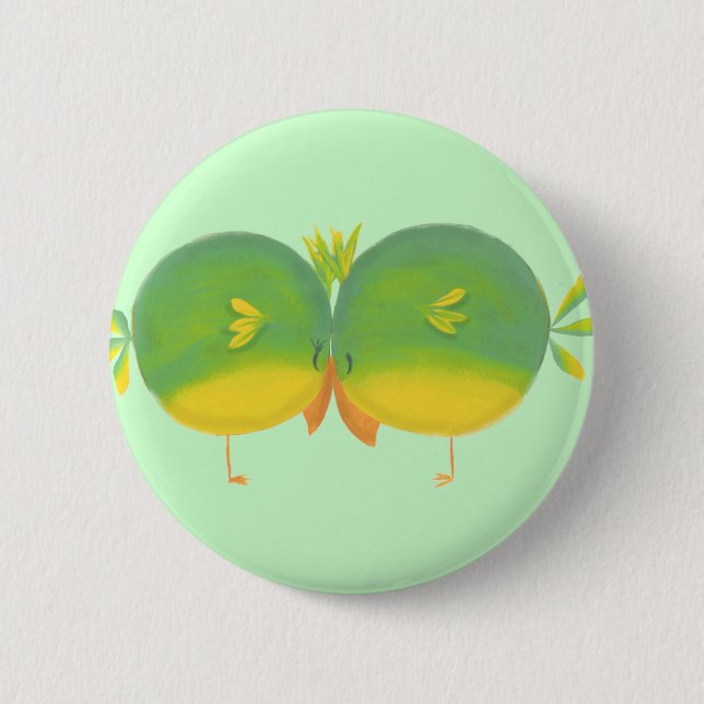 Boy & Girl Love Brids 6 Cm Round Badge (Front)
