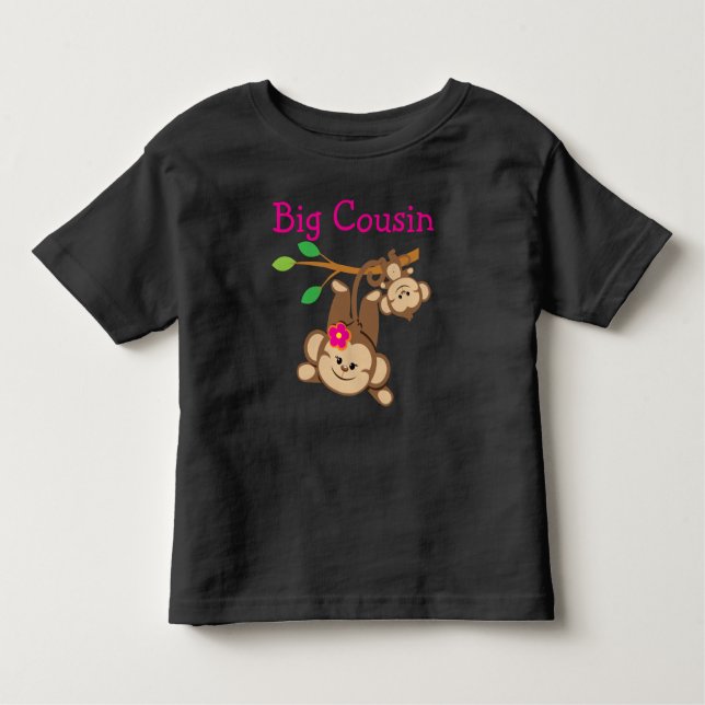 Boy, Girl Monkeys Big Cousin Toddler T-Shirt (Front)