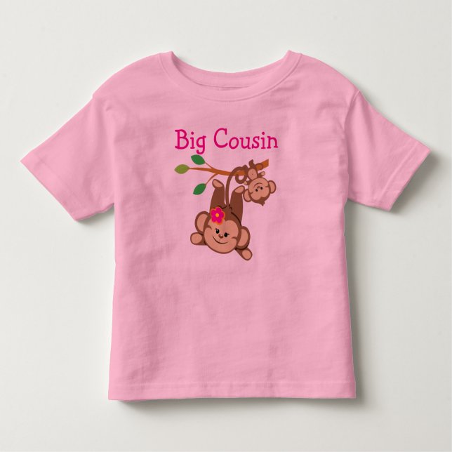 Boy, Girl Monkeys Big Cousin Toddler T-Shirt (Front)
