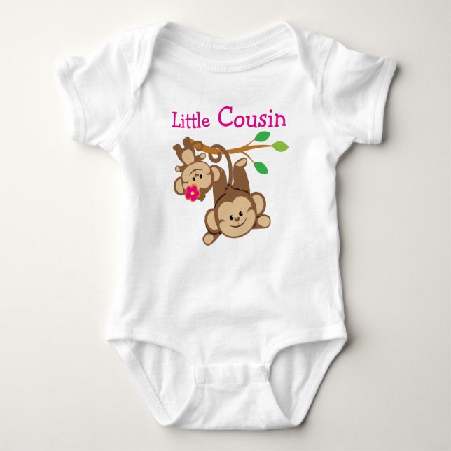 Boy, Girl Monkeys Little Cousin Baby Bodysuit (Front)
