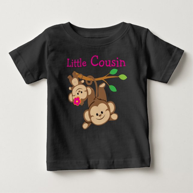 Boy, Girl Monkeys Little Cousin Baby T-Shirt (Front)