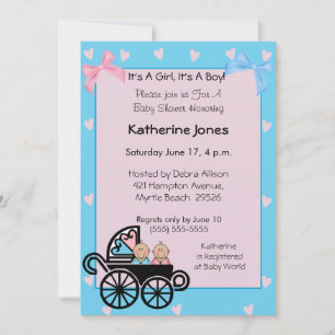 Boy Girl Twins Shower Invitations