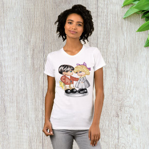 Boy Giving A Girl Flowers Womens T-Shirt