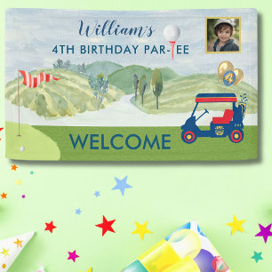 Boy Golf Theme 4th Birthday Party  Banner