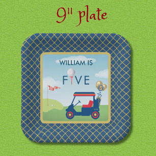 Boy Golf Theme 5th Birthday Party  Paper Plate