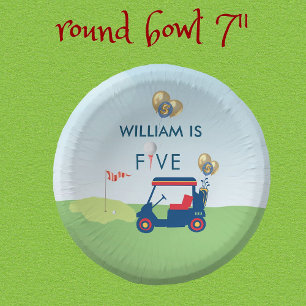 Boy Golf Theme 5th Birthday Party  Paper Plate