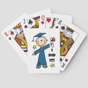 Boy Graduate Playing Cards