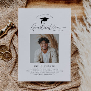 Boy Graduation Party Photo Invitation