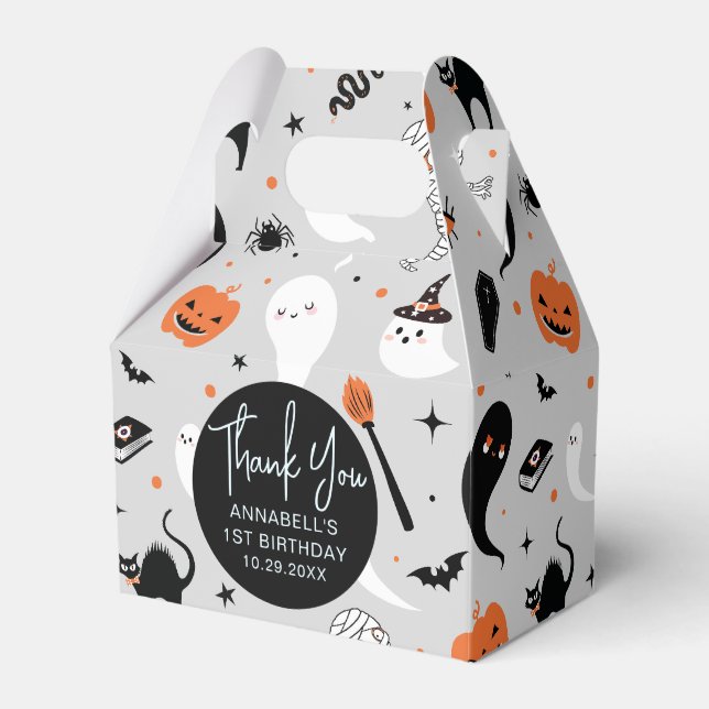Boy Halloween Birthday Party Favour Box (Front Side)