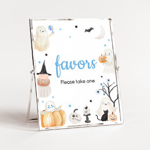 Boy Halloween Little Boo Baby Shower Favours Poster