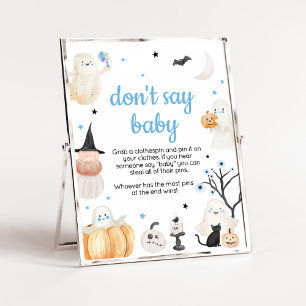 Boy Halloween Little Boo Don't Say Baby Poster