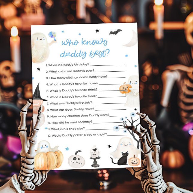 Boy Halloween Who knows Daddy Best Game (A Little Boo Baby Shower Who knows Daddy Best Game)