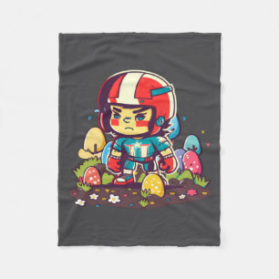 Boy Helmet Easter Eggs Football Easter 3 Fleece Blanket