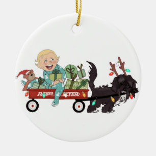 Boy & His Dog Christmas Ornament - Customisable