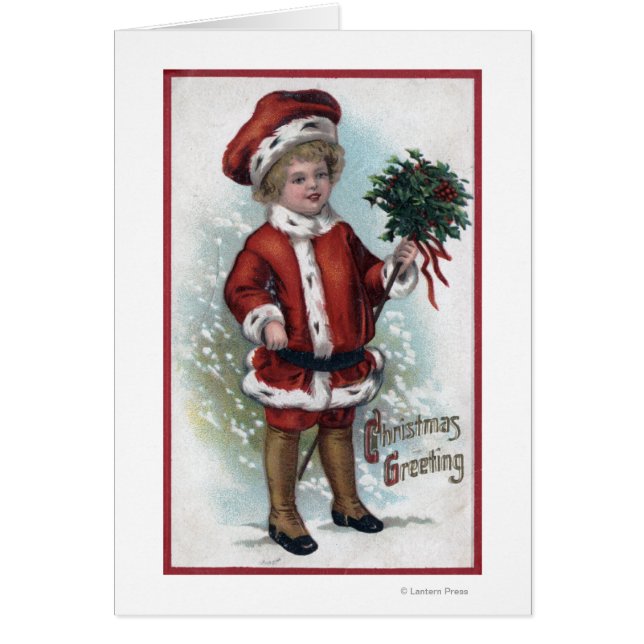 Boy Holding a Bushel of Holly (Front)