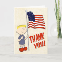 Boy Holding a United States Flag for Veterans Day