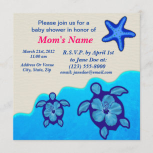 Boy Honu Baby Shower Invitation