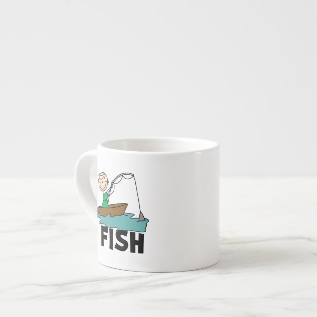 Boy I Fish Espresso Cup (Front Left)