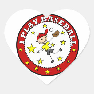 Boy I Play Baseball T-shirts and Gifts Heart Sticker