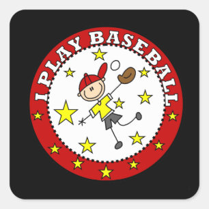 Boy I Play Baseball T-shirts and Gifts Square Sticker