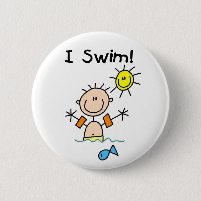 Boy I Swim Button (Front)