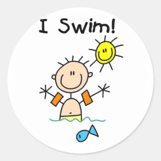 Boy I Swim T-shirts and Gifts Classic Round Sticker