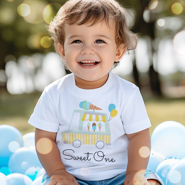Boy Ice Cream Sweet One 1st Birthday Party Outfit Baby T-Shirt (Creator Uploaded)