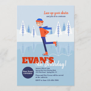 Boy Ice Skater Invitation