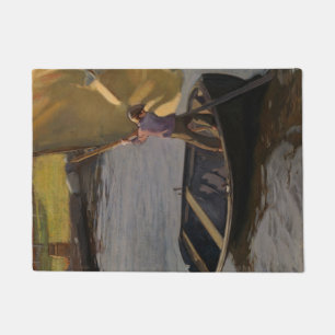 Boy in a Sailboat on the River (by Magnus Enckell) Doormat