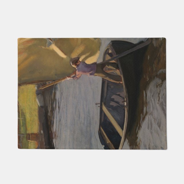 Boy in a Sailboat on the River (by Magnus Enckell) Doormat (Front)