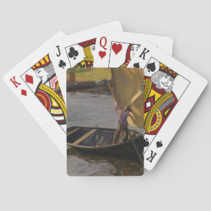 Boy in a Sailboat on the River (by Magnus Enckell) Playing Cards