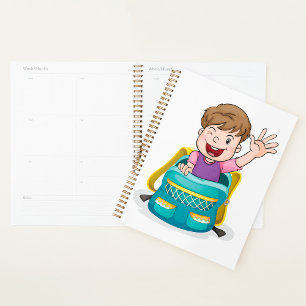 Boy In A School Bag Spiral Planner