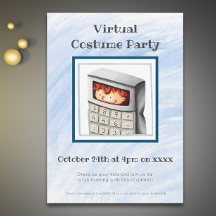 Boy in Calculator Costume Virtual Costume Party Invitation
