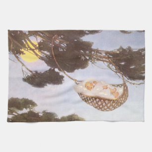Boy in Hassoc Tree by Jessie Willcox Smith Tea Towel
