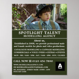 Boy in Hat, Modeling Agency, Model Agent Poster