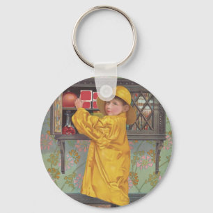 Boy in Raincoat Key Ring