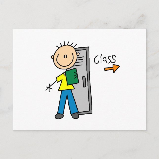 Boy in School Postcard (Front)