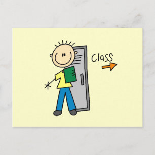 Boy in School Postcard